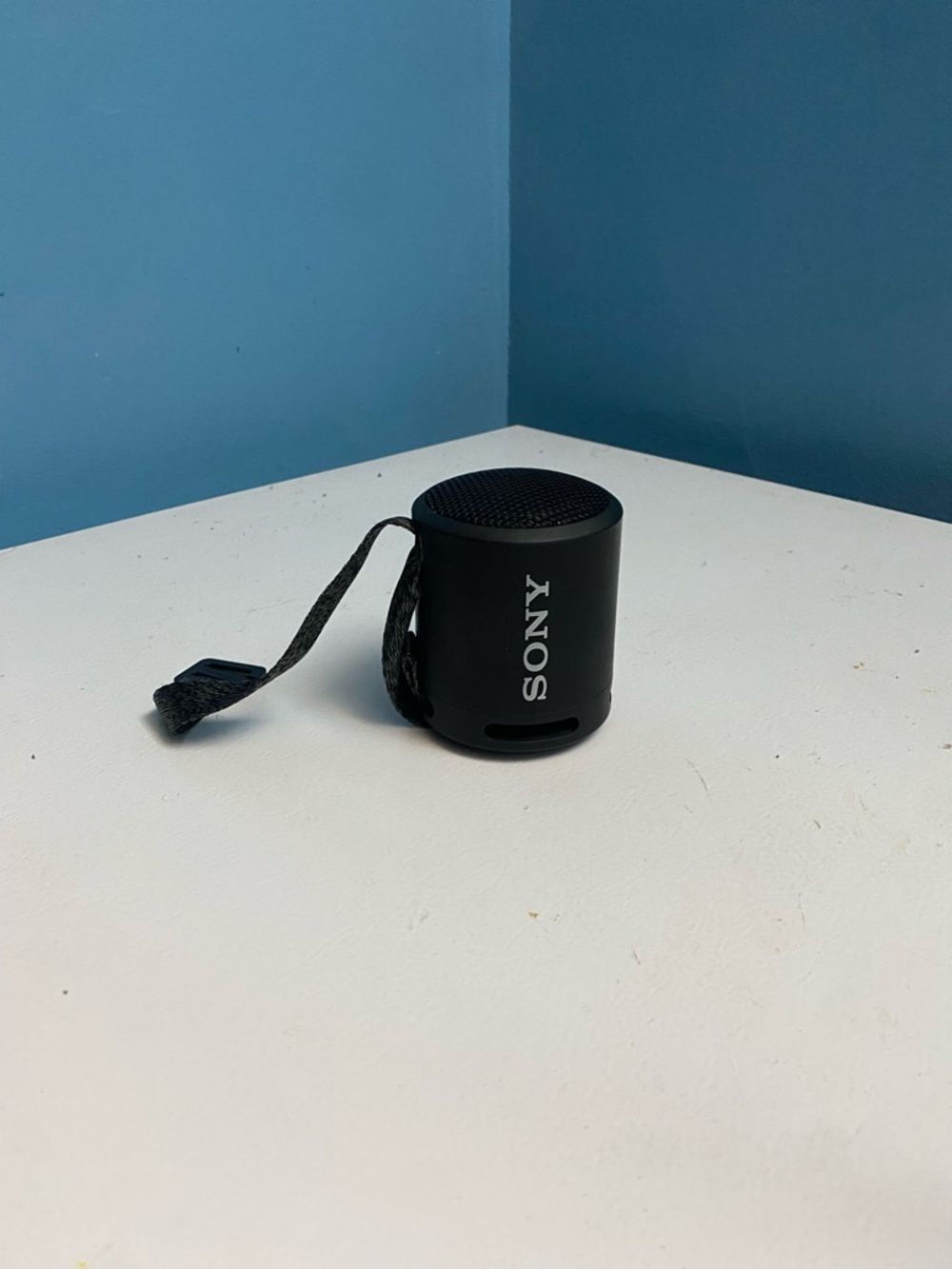 Sony Black Compact Portable Bluetooth Speaker with Strap